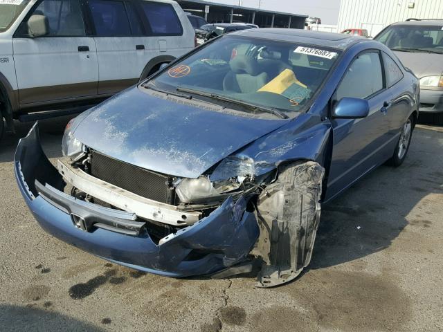 2HGFG12817H548725 - 2007 HONDA CIVIC EX BLUE photo 2