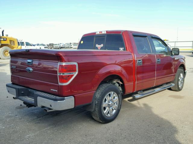 1FTFW1CF9DKF78719 - 2013 FORD F150 SUPER RED photo 4