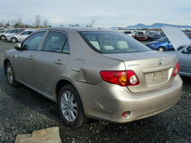 1NXBU40E19Z103199 - 2009 TOYOTA COROLLA BA TAN photo 3