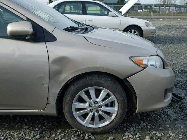 1NXBU40E19Z103199 - 2009 TOYOTA COROLLA BA TAN photo 9