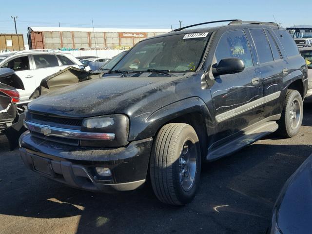 1GNDS13S222139074 - 2002 CHEVROLET TRAILBLAZE BLACK photo 2