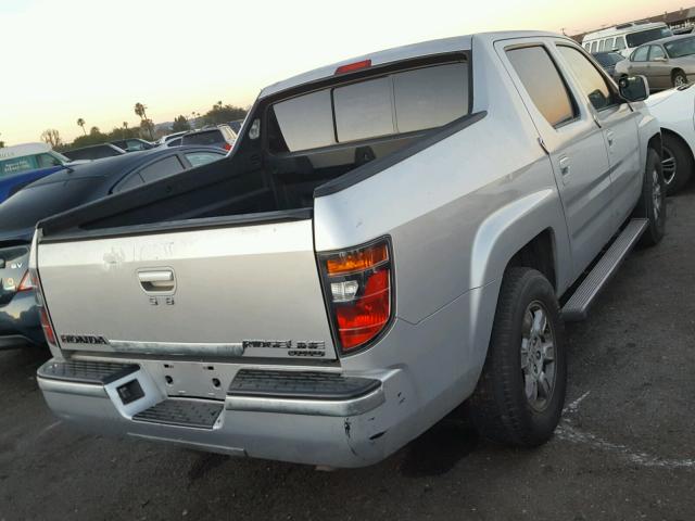 2HJYK16457H552348 - 2007 HONDA RIDGELINE SILVER photo 4