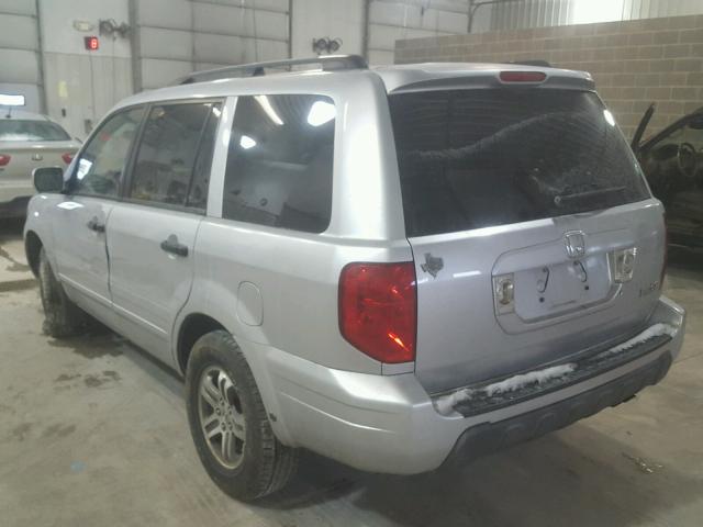 2HKYF18684H587427 - 2004 HONDA PILOT EXL SILVER photo 3