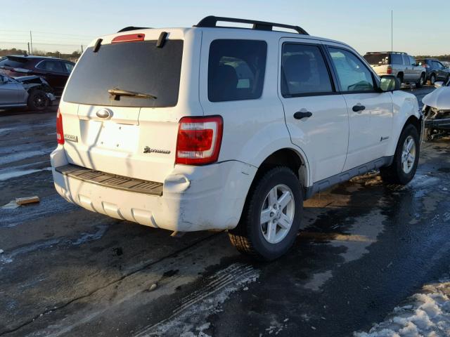 1FMCU59329KC56262 - 2009 FORD ESCAPE HYB WHITE photo 4