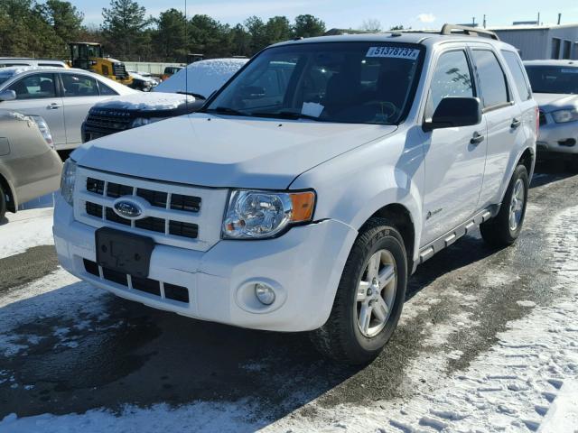 1FMCU59349KC56263 - 2009 FORD ESCAPE HYB WHITE photo 2