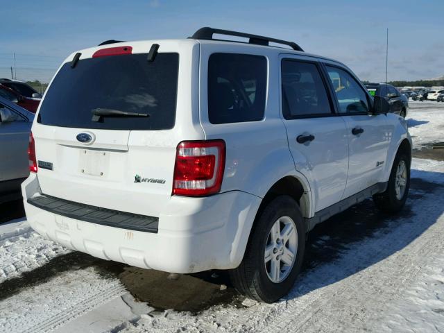 1FMCU59349KC56263 - 2009 FORD ESCAPE HYB WHITE photo 4