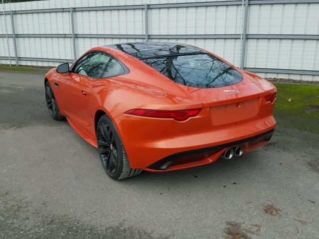 SAJWJ6BV8G8K28229 - 2016 JAGUAR F-TYPE S ORANGE photo 3