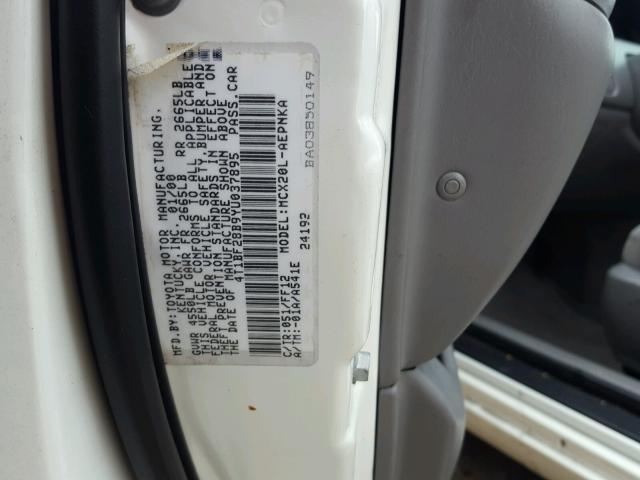 4T1BF28B9YU037895 - 2000 TOYOTA AVALON XL WHITE photo 10