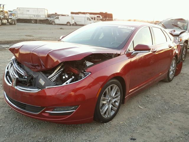 3LN6L2GK6GR630728 - 2016 LINCOLN MKZ BURGUNDY photo 2