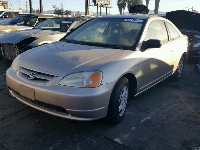 1HGEM22542L048330 - 2002 HONDA CIVIC LX GOLD photo 2