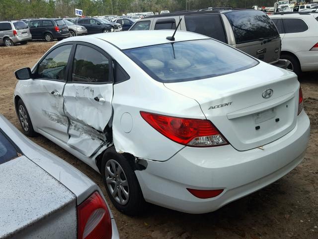 KMHCT4AE1DU330911 - 2013 HYUNDAI ACCENT GLS WHITE photo 3