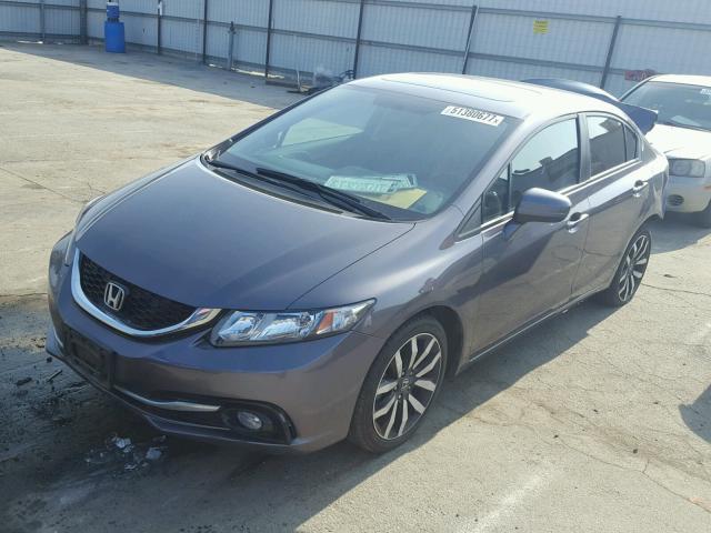 19XFB2F96FE288595 - 2015 HONDA CIVIC EXL GRAY photo 2