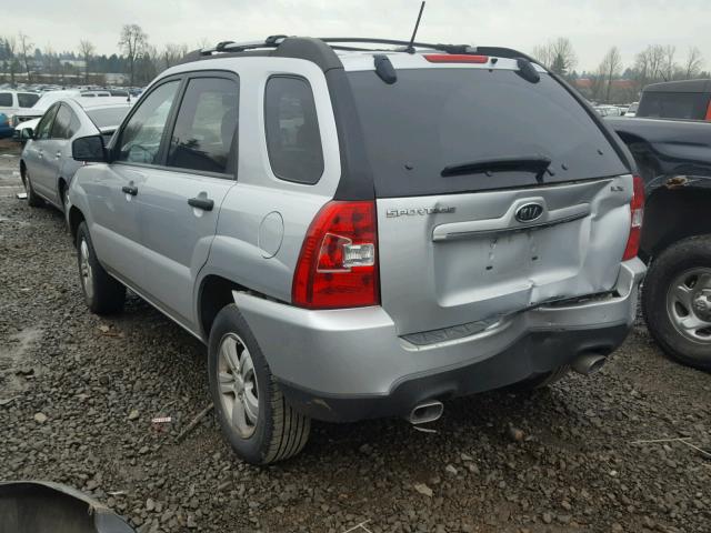 KNDJF724X97573598 - 2009 KIA SPORTAGE L SILVER photo 3