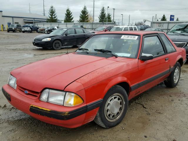 1FACP40M9MF162737 - 1991 FORD MUSTANG LX RED photo 2