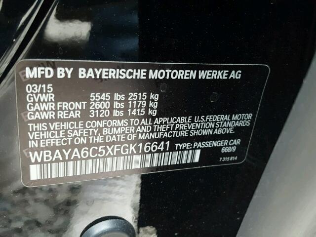 WBAYA6C5XFGK16641 - 2015 BMW 740 I BLACK photo 10