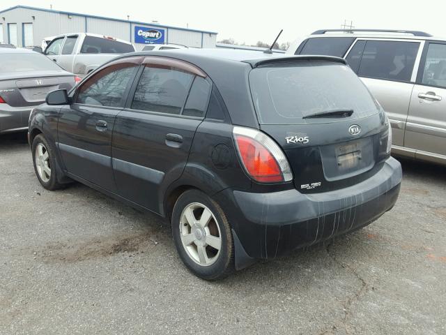 KNADE163666170523 - 2006 KIA RIO 5 BLACK photo 3