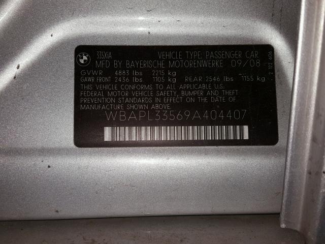 WBAPL33569A404407 - 2009 BMW 335 XI SILVER photo 10