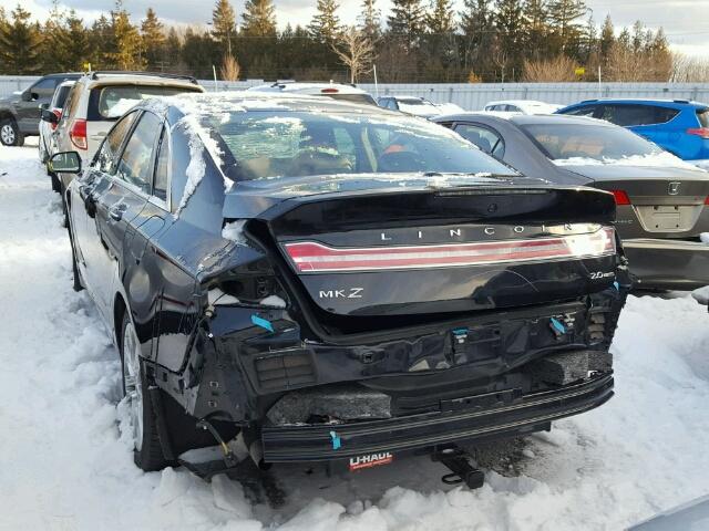 3LN6L2G9XDR812781 - 2013 LINCOLN MKZ BLACK photo 3