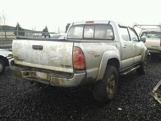 5TELU42N35Z065661 - 2005 TOYOTA TACOMA DOU SILVER photo 4