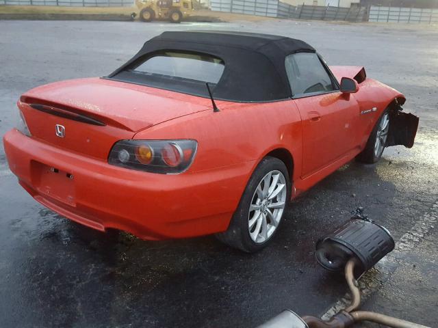 JHMAP21476S002272 - 2006 HONDA S2000 RED photo 4