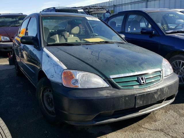 1HGES16522L074497 - 2002 HONDA CIVIC LX GREEN photo 1