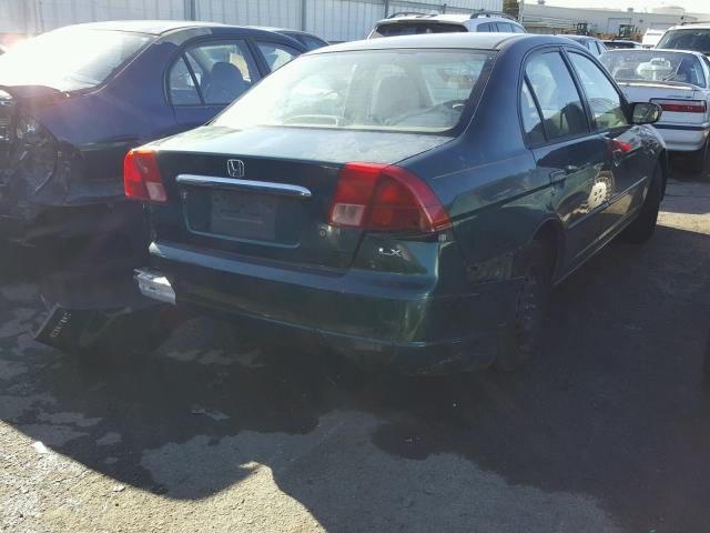 1HGES16522L074497 - 2002 HONDA CIVIC LX GREEN photo 4