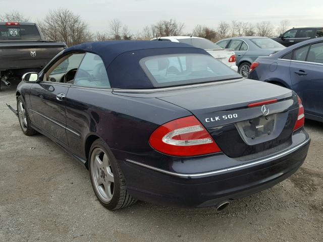 WDBTK75G94T017940 - 2004 MERCEDES-BENZ CLK 500 BLUE photo 3