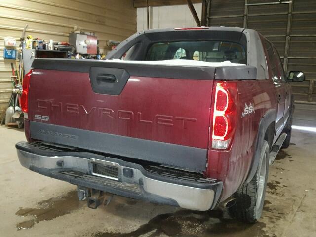 3GNEK12T84G143185 - 2004 CHEVROLET AVALANCHE BURGUNDY photo 4