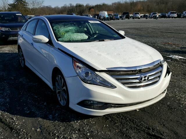 5NPEC4AB7EH930668 - 2014 HYUNDAI SONATA SE WHITE photo 1