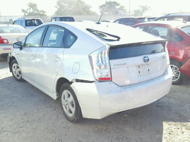 JTDKN3DU9A0086516 - 2010 TOYOTA PRIUS WHITE photo 3