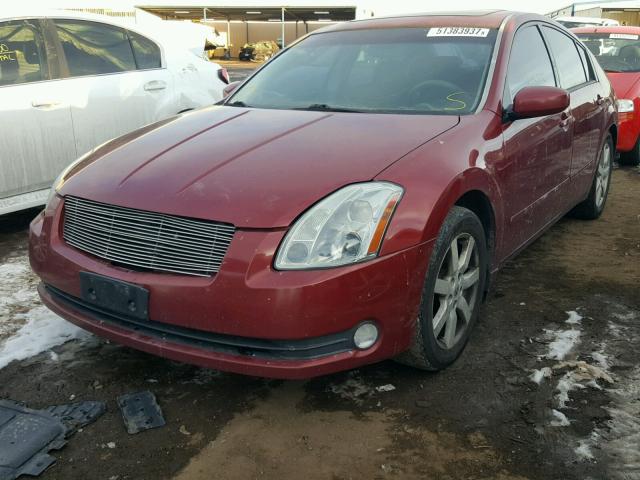 1N4BA41E54C884454 - 2004 NISSAN MAXIMA SE BURGUNDY photo 2