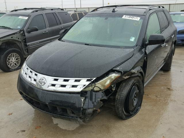 JN8AZ08T35W318714 - 2005 NISSAN MURANO SL BLACK photo 2