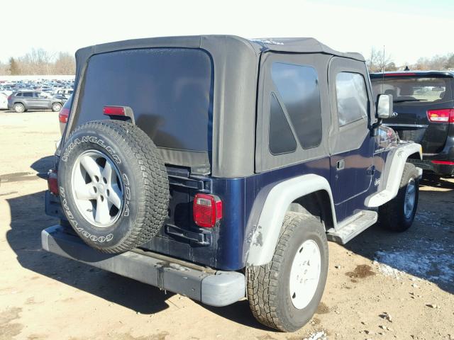 1J4FA29P62P769514 - 2002 JEEP WRANGLER / BLUE photo 4