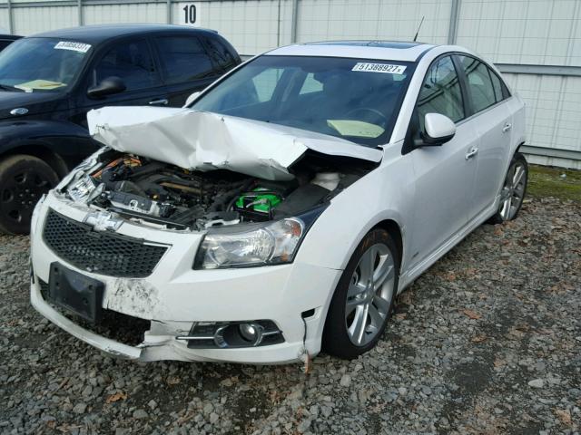 1G1PG5SB2E7378902 - 2014 CHEVROLET CRUZE LTZ WHITE photo 2