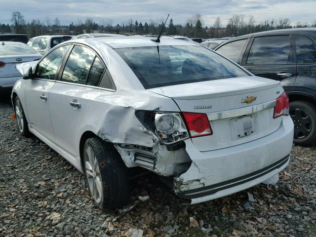 1G1PG5SB2E7378902 - 2014 CHEVROLET CRUZE LTZ WHITE photo 3