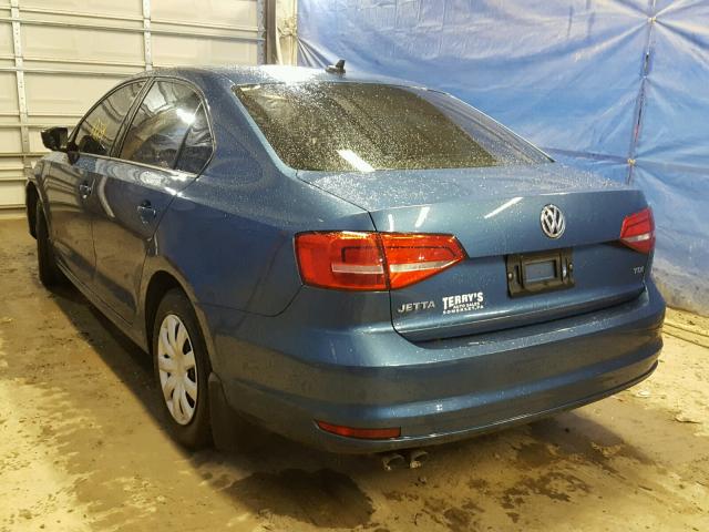 3VWLA7AJ1FM301552 - 2015 VOLKSWAGEN JETTA TDI BLUE photo 3