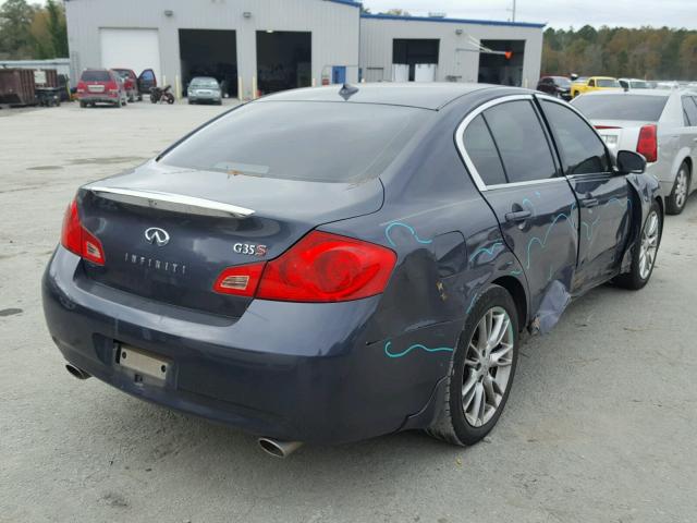 JNKBV61E07M723100 - 2007 INFINITI G35 BLUE photo 4