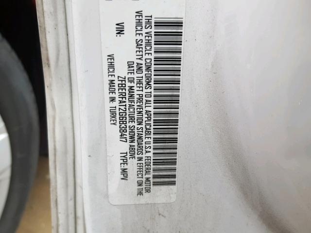 ZFBERFAT2G6B38417 - 2016 RAM PROMASTER 白色 照片 10