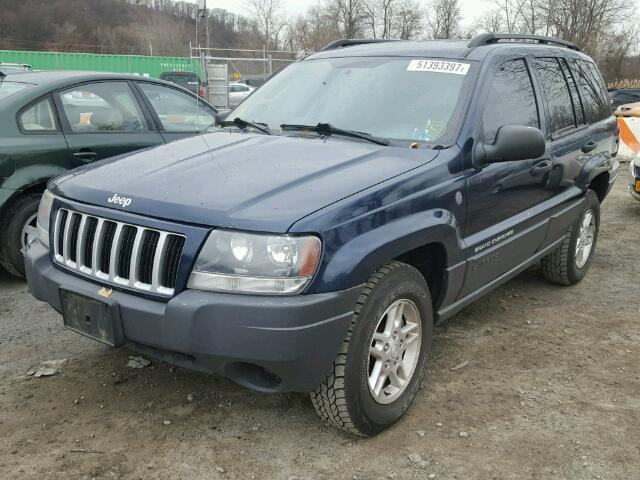 1J4GW48S54C283987 - 2004 JEEP GRAND CHER BLUE photo 2