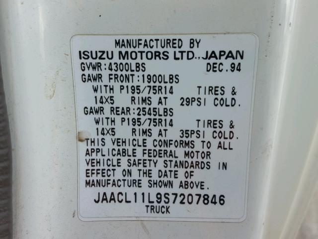 JAACL11L9S7207846 - 1995 ISUZU CONVENTION WHITE photo 10