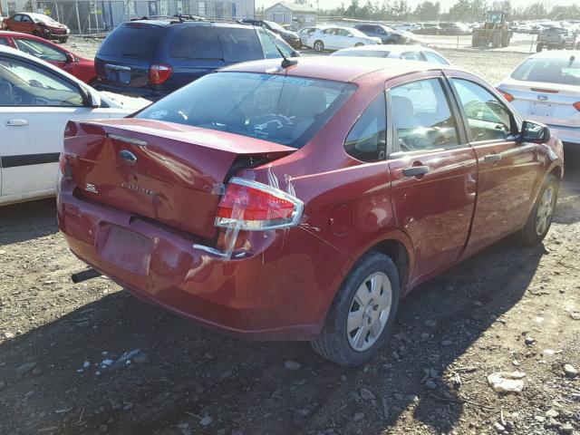 1FAHP34N39W251021 - 2009 FORD FOCUS S RED photo 4