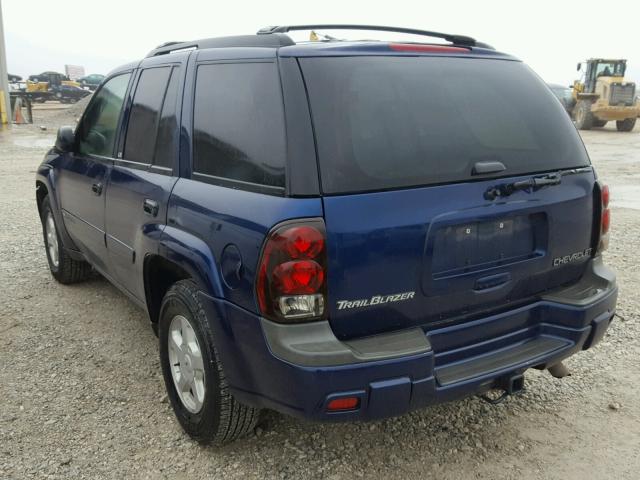 1GNDS13S322429243 - 2002 CHEVROLET TRAILBLAZE BLUE photo 3