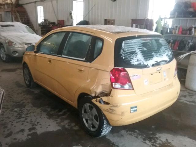 KL1TD66666B525391 - 2006 CHEVROLET AVEO BASE YELLOW photo 3