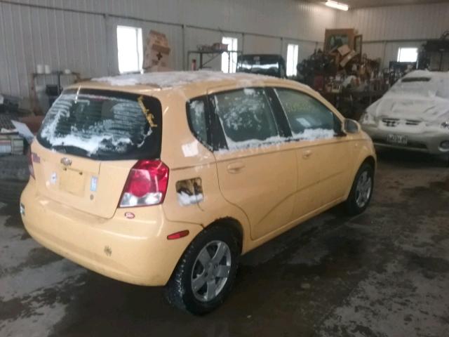 KL1TD66666B525391 - 2006 CHEVROLET AVEO BASE YELLOW photo 4