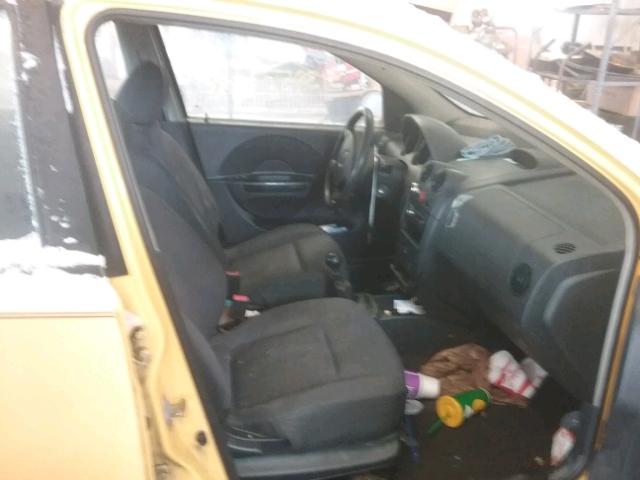 KL1TD66666B525391 - 2006 CHEVROLET AVEO BASE YELLOW photo 5