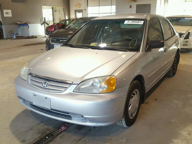 2HGES15501H545124 - 2001 HONDA CIVIC LX SILVER photo 2