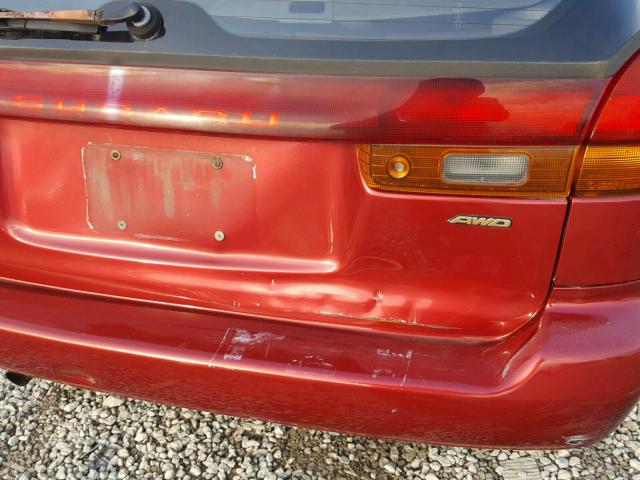 4S3BK4359T6937805 - 1996 SUBARU LEGACY WAG RED photo 9