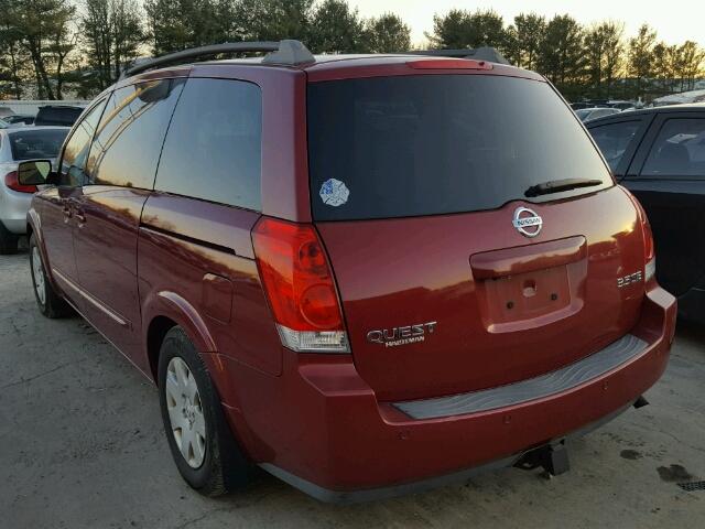 5N1BV28U66N110457 - 2006 NISSAN QUEST S RED photo 3