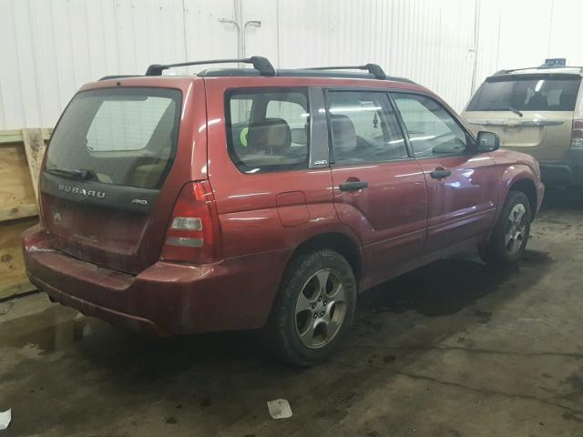 JF1SG65634G741282 - 2004 SUBARU FORESTER 2 RED photo 4