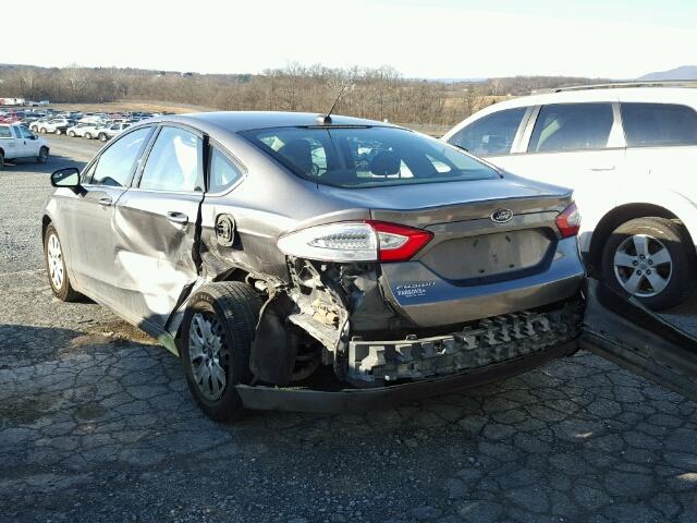 3FA6P0G75DR266182 - 2013 FORD FUSION S GRAY photo 3